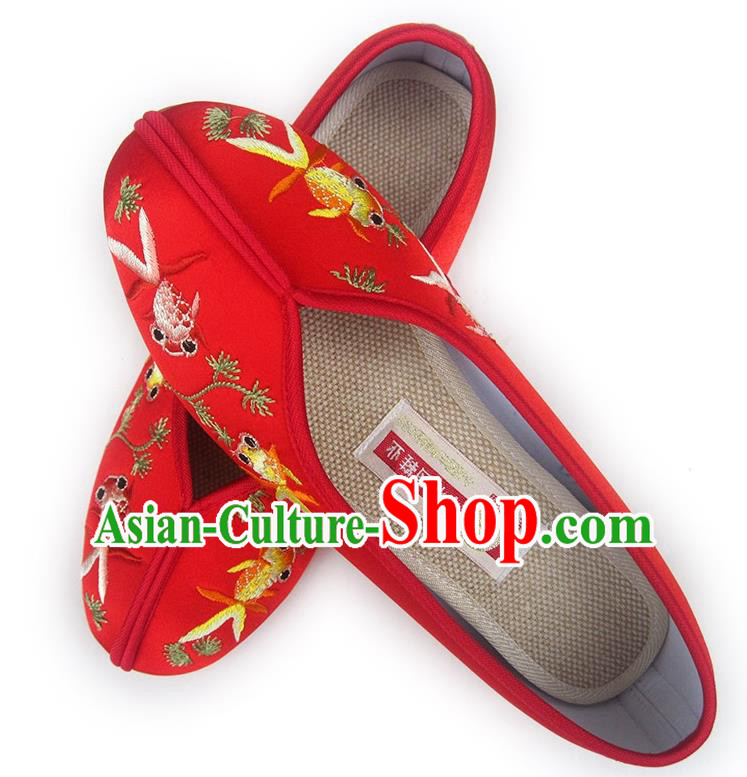 China Embroidered Red Satin Shoes Traditional Wedding Shoes National Women Shoes China Embroidered Red Satin Shoes Traditional Wedding Shoes National Women Shoes