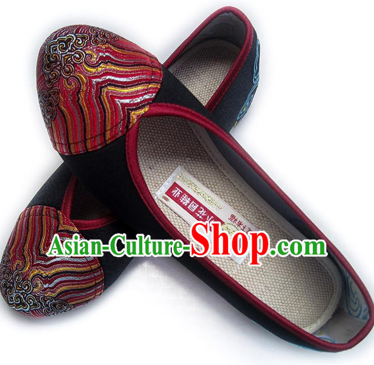 China Embroidered Black Satin Shoes Traditional Shoes National Wedding Shoes China Embroidered Black Satin Shoes Traditional Shoes National Wedding Shoes