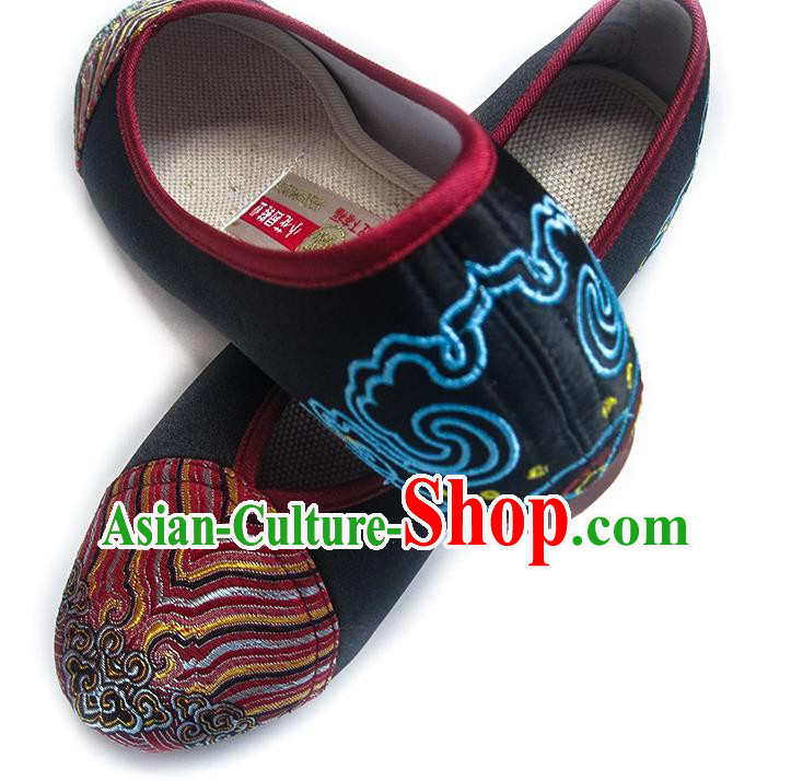 China Embroidered Black Satin Shoes Traditional Shoes National Wedding Shoes China Embroidered Black Satin Shoes Traditional Shoes National Wedding Shoes