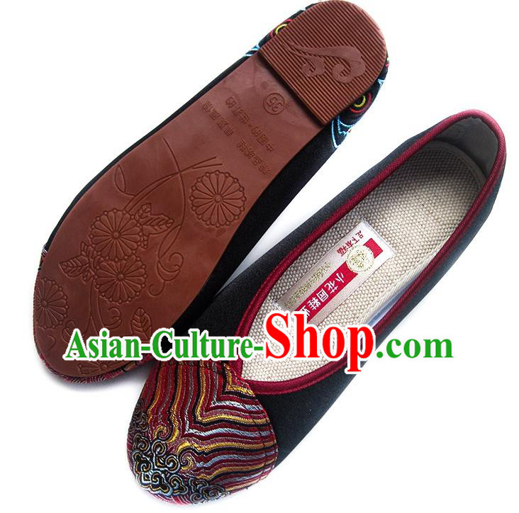 China Embroidered Black Satin Shoes Traditional Shoes National Wedding Shoes China Embroidered Black Satin Shoes Traditional Shoes National Wedding Shoes