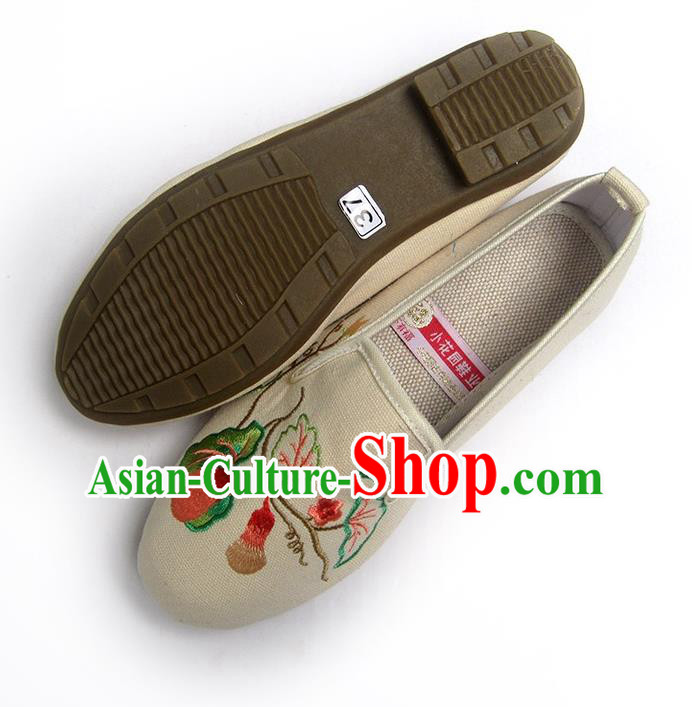 China Women Shoes Traditional Shoes National Beige Flax Shoes China Women Shoes Traditional Shoes National Beige Flax Shoes