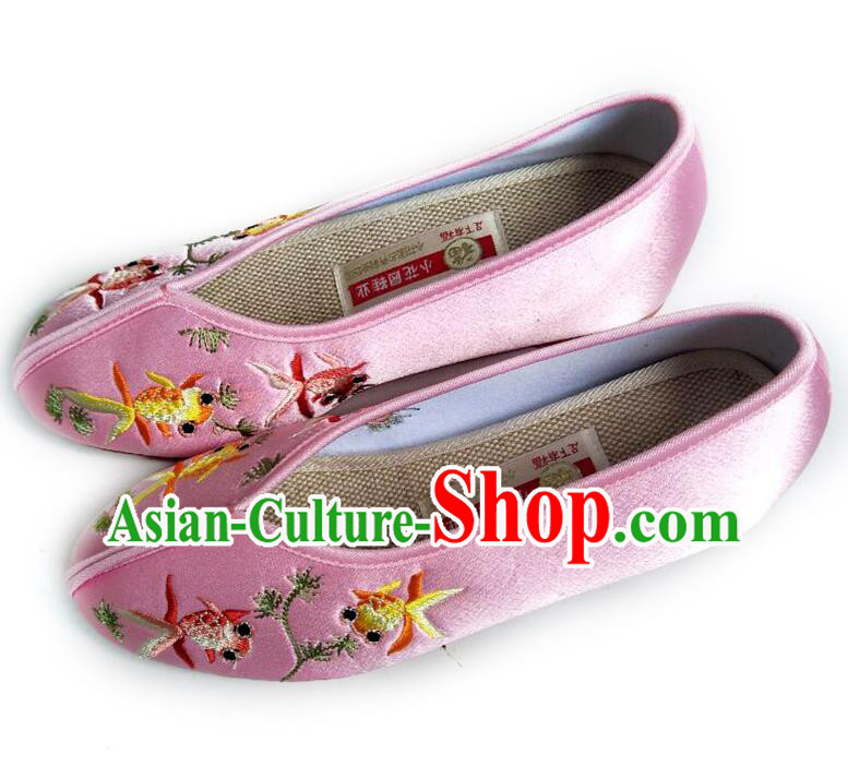 China National Beijing Shoes Traditional Wedding Shoes Embroidered Pink Satin Shoes China National Beijing Shoes Traditional Wedding Shoes Embroidered Pink Satin Shoes