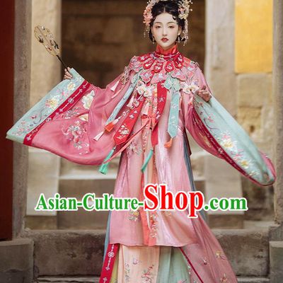 China Traditional Ming Dynasty Princess Embroidered Historical Costumes Ancient Royal Infanta Hanfu Clothing Complete Set