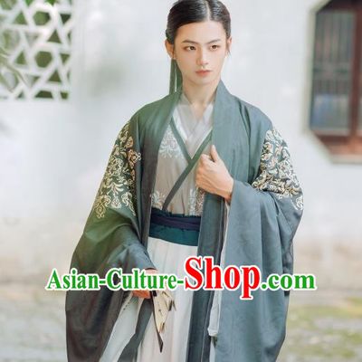 China Ancient Scholar Embroidered Costumes Traditional Ming Dynasty Noble Childe Clothing for Men