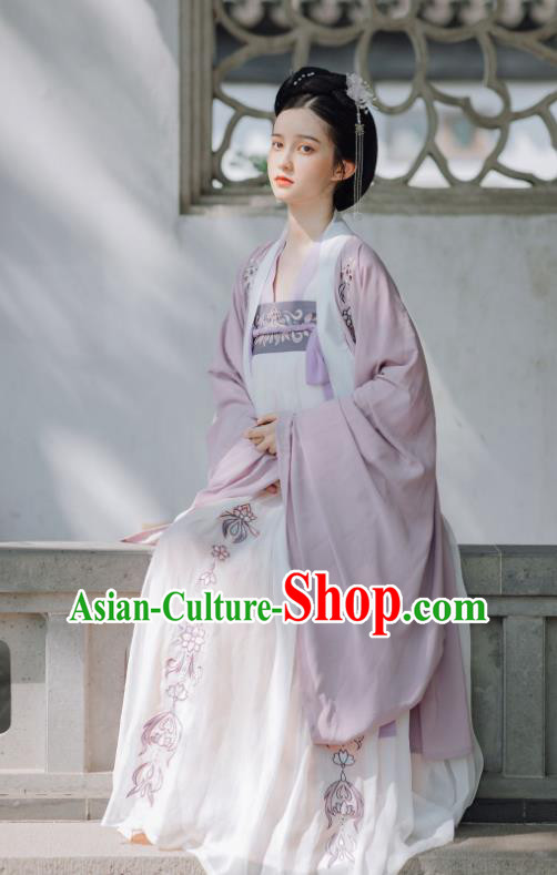 China Ancient Tang Dynasty Court Woman Hanfu Clothing Traditional Embroidered Garment Complete Set China Ancient Tang Dynasty Court Woman Hanfu Clothing Traditional Embroidered Garment Complete Set