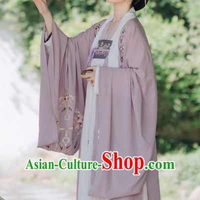 China Ancient Tang Dynasty Court Woman Hanfu Clothing Traditional Embroidered Garment Complete Set