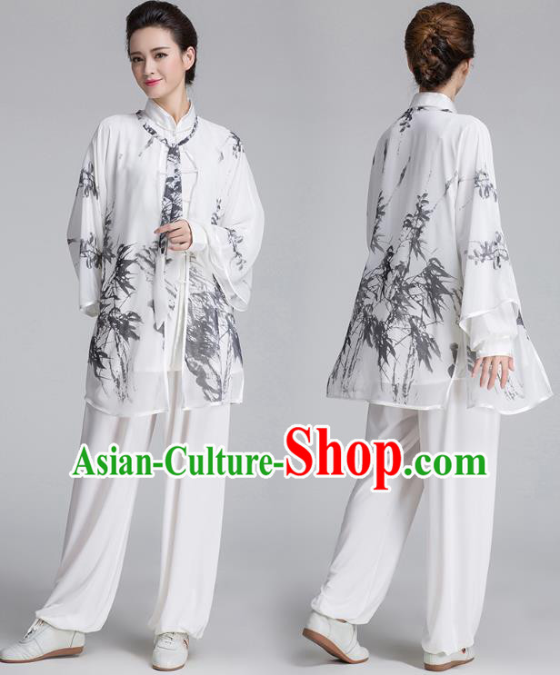 China Tai Chi Martial Arts Costume Traditional Kung Fu Ink Painting Bamboo Cape China Tai Chi Martial Arts Costume Traditional Kung Fu Ink Painting Bamboo Cape