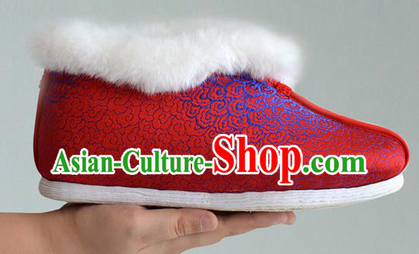 China Bride Shoes Traditional Red Satin Shoes National Cotton Padded Shoes China Bride Shoes Traditional Red Satin Shoes National Cotton Padded Shoes