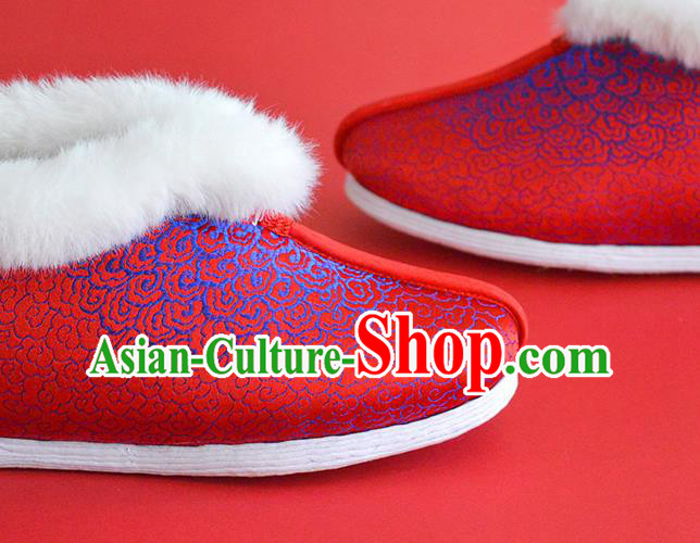 China Bride Shoes Traditional Red Satin Shoes National Cotton Padded Shoes China Bride Shoes Traditional Red Satin Shoes National Cotton Padded Shoes