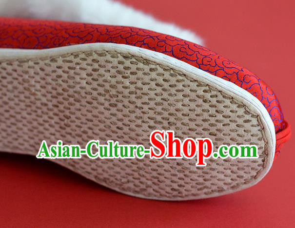 China Bride Shoes Traditional Red Satin Shoes National Cotton Padded Shoes China Bride Shoes Traditional Red Satin Shoes National Cotton Padded Shoes