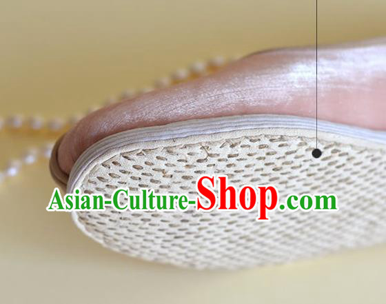 China Traditional Hanfu Pink Satin Shoes National Young Lady Shoes China Traditional Hanfu Pink Satin Shoes National Young Lady Shoes
