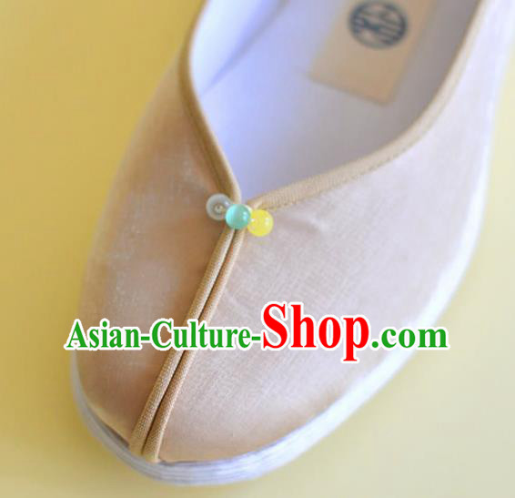 China Women Shoes National Shoes Traditional Hanfu Champagne Satin Shoes China Women Shoes National Shoes Traditional Hanfu Champagne Satin Shoes
