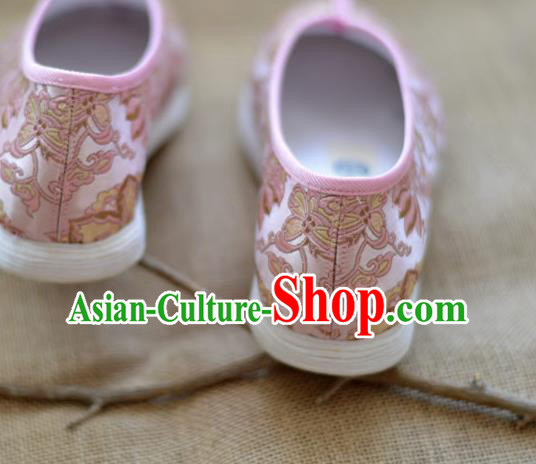 China Traditional Tai Chi Shoes National Women Cloth Shoes Pink Brocade Shoes China Traditional Tai Chi Shoes National Women Cloth Shoes Pink Brocade Shoes