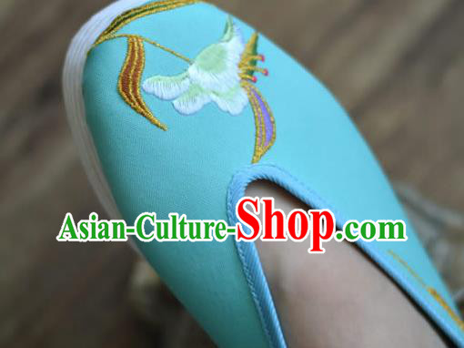 China National Women Shoes Embroidered Green Cloth Shoes Traditional Shoes China National Women Shoes Embroidered Green Cloth Shoes Traditional Shoes
