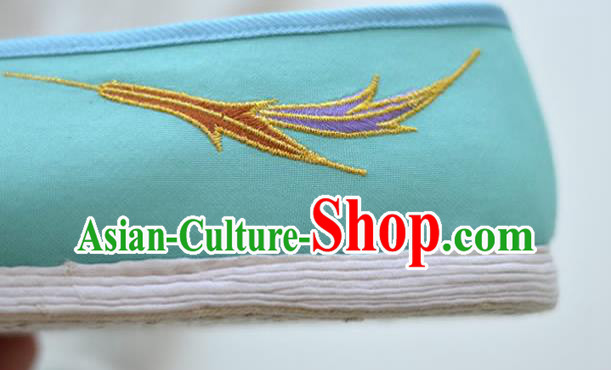 China National Women Shoes Embroidered Green Cloth Shoes Traditional Shoes China National Women Shoes Embroidered Green Cloth Shoes Traditional Shoes