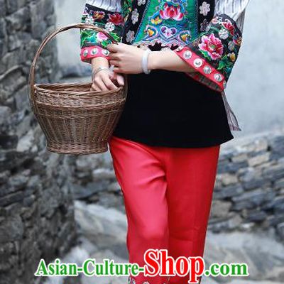 Chinese Xiangxi Ethnic Costumes Miao Nationality Women Clothing and Headdress