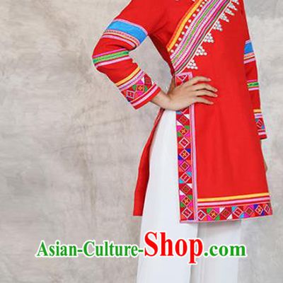 Chinese Yunnan Nationality Folk Dance Dress Outfits Ethnic Woman Costume Lahu Minority Informal Clothing