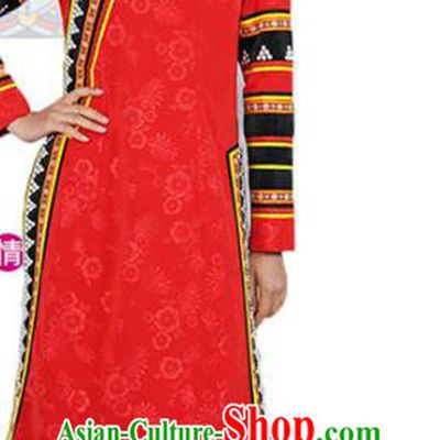 Chinese Lahu Nationality Bride Red Dress Outfits Yunnan Ethnic Woman Costume Yunnan Minority Clothing