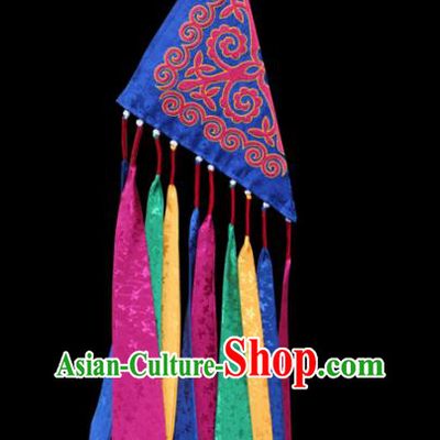 China Liangshan Ethnic Minority Triangle Sachet Pendant Traditional Yi Nationality Royalblue Waist Accessories