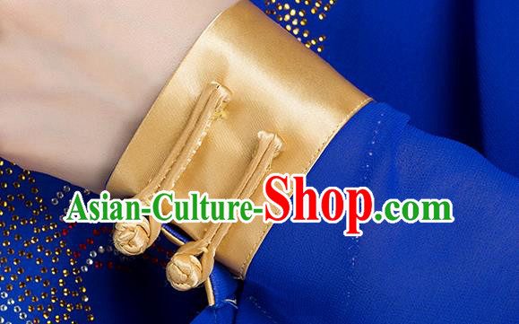 China Martial Arts Competition Clothing Tai Chi Kung Fu Royalblue Three Pieces Uniforms China Martial Arts Competition Clothing Tai Chi Kung Fu Royalblue Three Pieces Uniforms