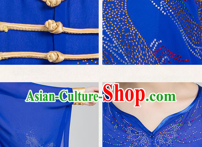 China Martial Arts Competition Clothing Tai Chi Kung Fu Royalblue Three Pieces Uniforms China Martial Arts Competition Clothing Tai Chi Kung Fu Royalblue Three Pieces Uniforms