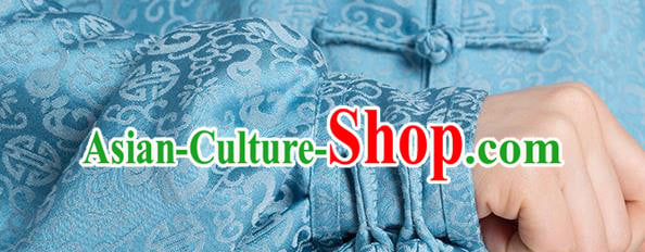 China Kung Fu Training Costumes Traditional Tai Chi Performance Blue Silk Uniforms China Kung Fu Training Costumes Traditional Tai Chi Performance Blue Silk Uniforms