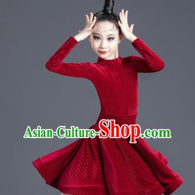 Professional Children Latin Dance Dress Modern Dance Competition Costume Ballroom Dance Clothing
