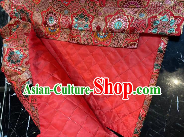 China Woman New Year Red Brocade Jacket Traditional Tang Suit Overcoat China Woman New Year Red Brocade Jacket Traditional Tang Suit Overcoat