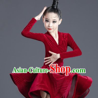Professional Modern Dance Competition Costume Ballroom Dance Clothing Children Latin Dance Dress
