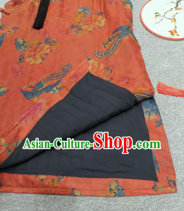 Chinese Classical Phoenix Pattern Red Qipao Dress Traditional Silk Cheongsam National Women Clothing Chinese Classical Phoenix Pattern Red Qipao Dress Traditional Silk Cheongsam National Women Clothing
