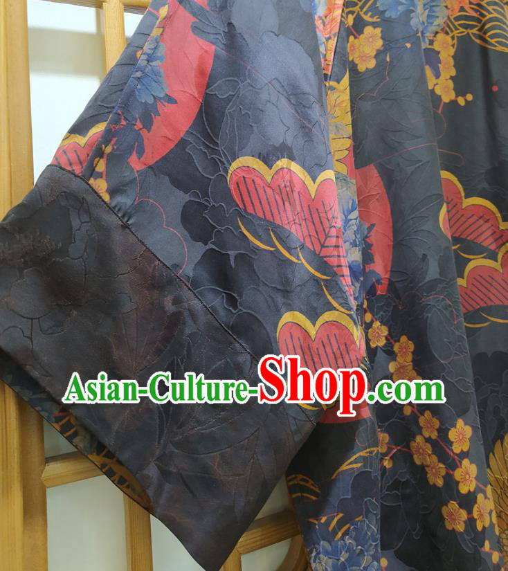 Chinese National Women Clothing Classical Navy Qipao Dress Traditional Printing Cranes Cheongsam Chinese National Women Clothing Classical Navy Qipao Dress Traditional Printing Cranes Cheongsam