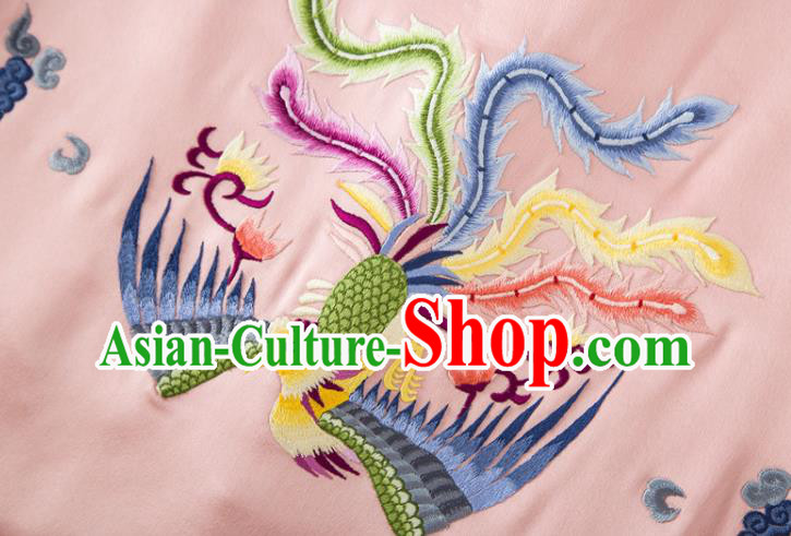 Chinese Embroidered Phoenix Pink Silk Vest National Women Clothing Tang Suit Waistcoat Chinese Embroidered Phoenix Pink Silk Vest National Women Clothing Tang Suit Waistcoat