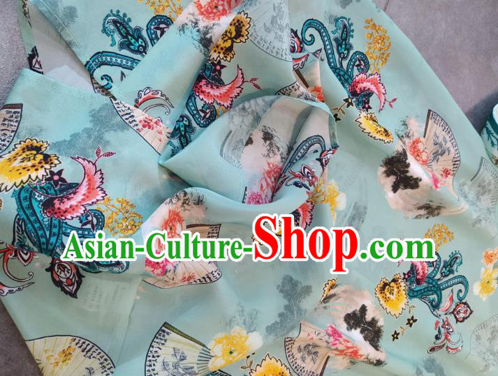 Chinese Classical Qipao Dress National Women Clothing Traditional Printing Green Cheongsam Chinese Classical Qipao Dress National Women Clothing Traditional Printing Green Cheongsam