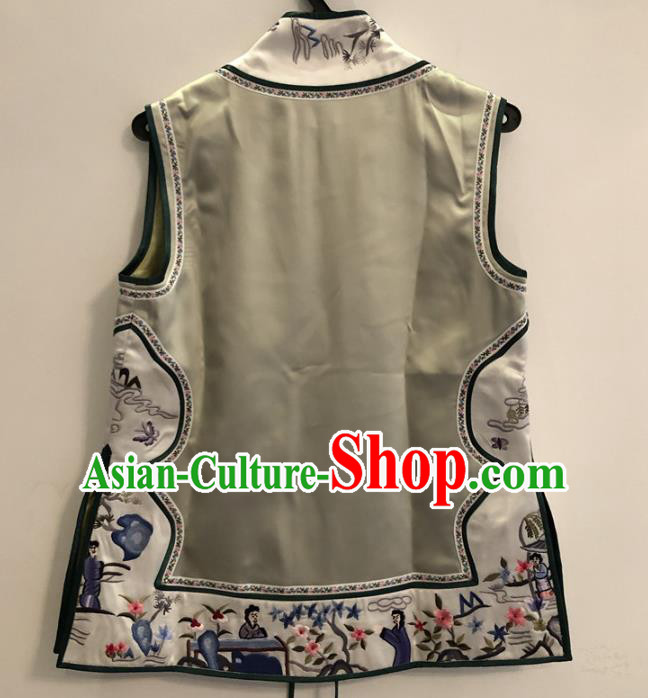 Chinese Embroidered Vest National Women Clothing Qing Dynasty Palace Lady Green Silk Waistcoat Chinese Embroidered Vest National Women Clothing Qing Dynasty Palace Lady Green Silk Waistcoat