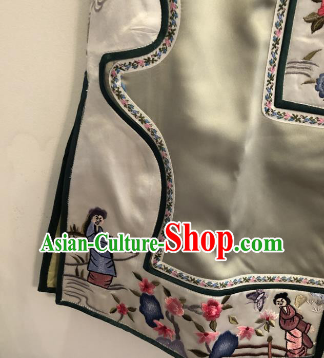 Chinese Embroidered Vest National Women Clothing Qing Dynasty Palace Lady Green Silk Waistcoat Chinese Embroidered Vest National Women Clothing Qing Dynasty Palace Lady Green Silk Waistcoat