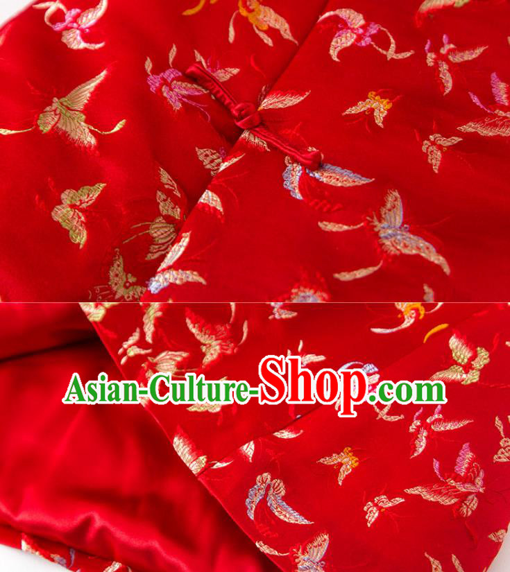 Chinese National Women Clothing Tang Suit Winter Red Waistcoat Classical Butterfly Pattern Vest Chinese National Women Clothing Tang Suit Winter Red Waistcoat Classical Butterfly Pattern Vest