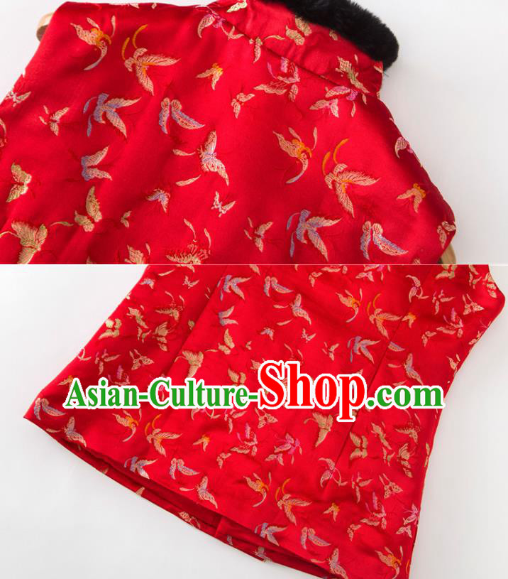 Chinese National Women Clothing Tang Suit Winter Red Waistcoat Classical Butterfly Pattern Vest Chinese National Women Clothing Tang Suit Winter Red Waistcoat Classical Butterfly Pattern Vest