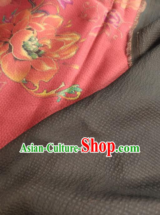 China Traditional Gambiered Guangdong Gauze Cheongsam Fabric Classical Peony Pattern Red Silk China Traditional Gambiered Guangdong Gauze Cheongsam Fabric Classical Peony Pattern Red Silk