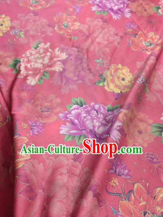 China Traditional Gambiered Guangdong Gauze Cheongsam Fabric Classical Peony Pattern Red Silk China Traditional Gambiered Guangdong Gauze Cheongsam Fabric Classical Peony Pattern Red Silk