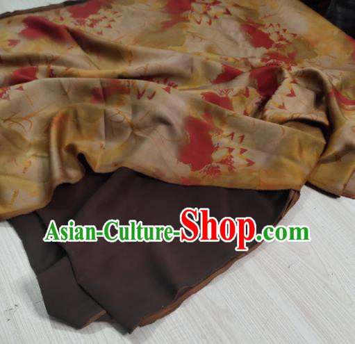 China Traditional Gambiered Guangdong Gauze Cheongsam Satin Fabric Classical Lotus Pattern Yellow Silk China Traditional Gambiered Guangdong Gauze Cheongsam Satin Fabric Classical Lotus Pattern Yellow Silk