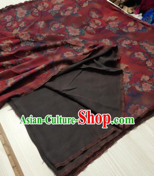 China Traditional Silk Fabric Classical Camellia Pattern Red Satin Cloth Cheongsam Gambiered Guangdong Gauze China Traditional Silk Fabric Classical Camellia Pattern Red Satin Cloth Cheongsam Gambiered Guangdong Gauze