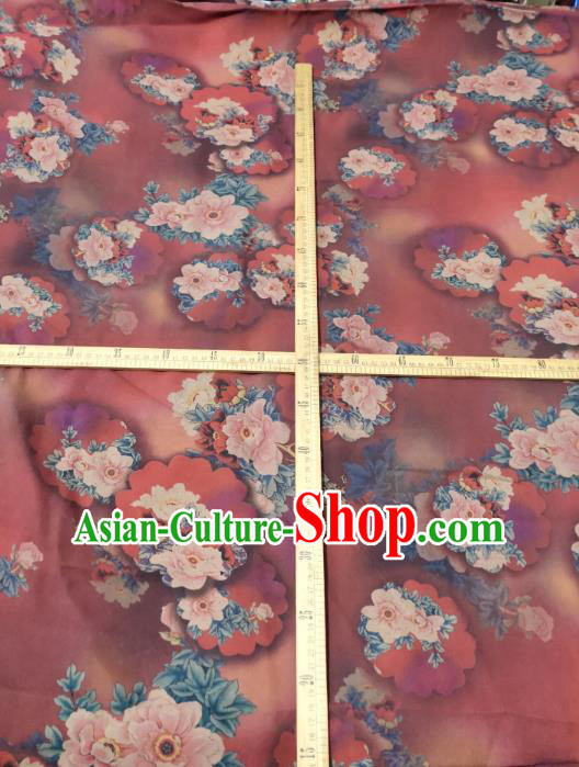China Traditional Silk Fabric Classical Camellia Pattern Red Satin Cloth Cheongsam Gambiered Guangdong Gauze China Traditional Silk Fabric Classical Camellia Pattern Red Satin Cloth Cheongsam Gambiered Guangdong Gauze