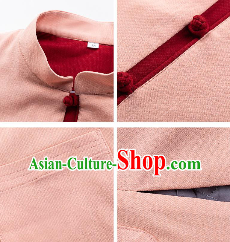 China Woman Tang Suit Pink Cotton Padded Jacket Traditional Tai Chi Flax Clothing China Woman Tang Suit Pink Cotton Padded Jacket Traditional Tai Chi Flax Clothing