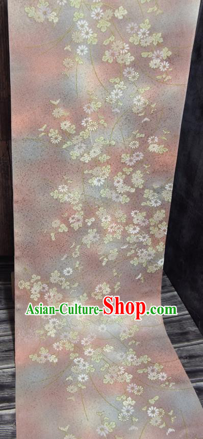 Traditional Japanese Kimono Chrysanthemum Pattern Silk Fabric Asian Japan Pink Brocade Tapestry Traditional Japanese Kimono Chrysanthemum Pattern Silk Fabric Asian Japan Pink Brocade Tapestry