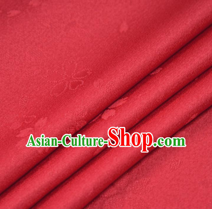 Asian Japan Sakura Pattern Brocade Tapestry Traditional Japanese Kimono Red Silk Fabric Asian Japan Sakura Pattern Brocade Tapestry Traditional Japanese Kimono Red Silk Fabric