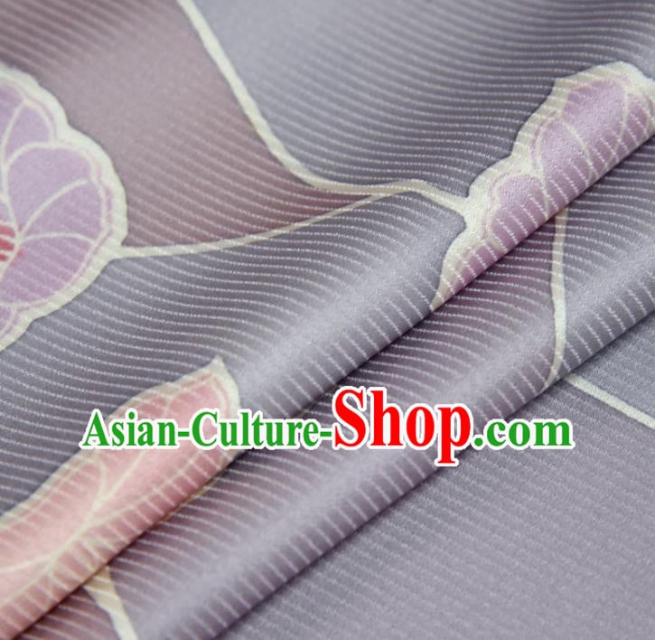 Asian Japan Flowers Pattern Brocade Tapestry Traditional Japanese Kimono Lilac Silk Fabric Asian Japan Flowers Pattern Brocade Tapestry Traditional Japanese Kimono Lilac Silk Fabric