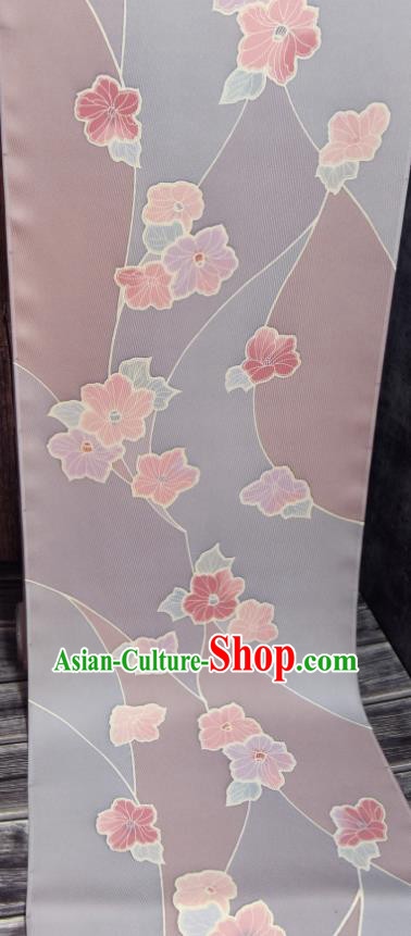 Asian Japan Flowers Pattern Brocade Tapestry Traditional Japanese Kimono Lilac Silk Fabric Asian Japan Flowers Pattern Brocade Tapestry Traditional Japanese Kimono Lilac Silk Fabric