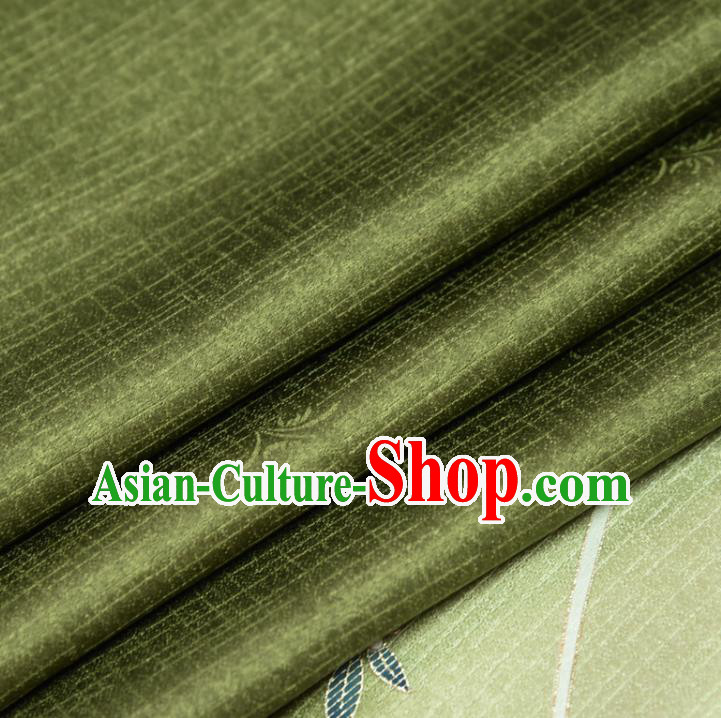 Asian Japan Chrysanthemum Orchids Pattern Brocade Tapestry Traditional Japanese Kimono Green Silk Fabric Asian Japan Chrysanthemum Orchids Pattern Brocade Tapestry Traditional Japanese Kimono Green Silk Fabric