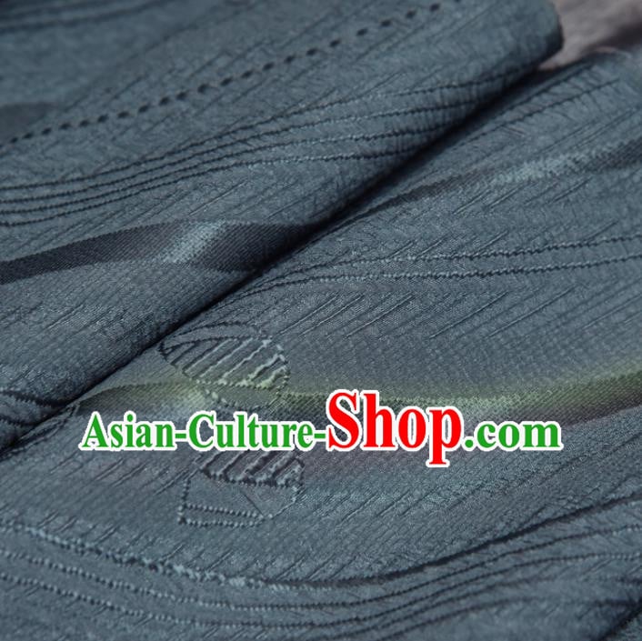 Traditional Japanese Kimono Blue Silk Fabric Asian Japan Classical Stripe Pattern Brocade Tapestry Traditional Japanese Kimono Blue Silk Fabric Asian Japan Classical Stripe Pattern Brocade Tapestry