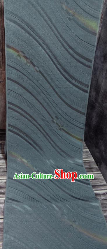 Traditional Japanese Kimono Blue Silk Fabric Asian Japan Classical Stripe Pattern Brocade Tapestry Traditional Japanese Kimono Blue Silk Fabric Asian Japan Classical Stripe Pattern Brocade Tapestry